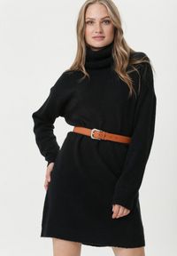 Born2be - Czarna Sukienka Classificator. Okazja: na co dzień. Typ kołnierza: golf. Kolor: czarny. Materiał: dzianina. Długość rękawa: długi rękaw. Sezon: zima, jesień. Typ sukienki: proste. Styl: casual #1