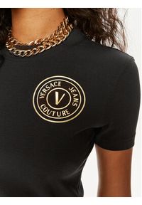 Versace Jeans Couture T-Shirt 76HAHT02 Czarny Slim Fit. Kolor: czarny. Materiał: bawełna #3