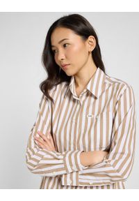 Lee - DAMSKA KOSZULA LEE ALL PURPOSE SHIRT KHAKI STRIPE 112370988. Kolor: brązowy #3