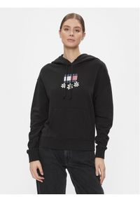 Tommy Jeans Bluza Tjw Bxy Daisy Flag Hoodie DW0DW17708 Czarny Regular Fit. Kolor: czarny. Materiał: bawełna