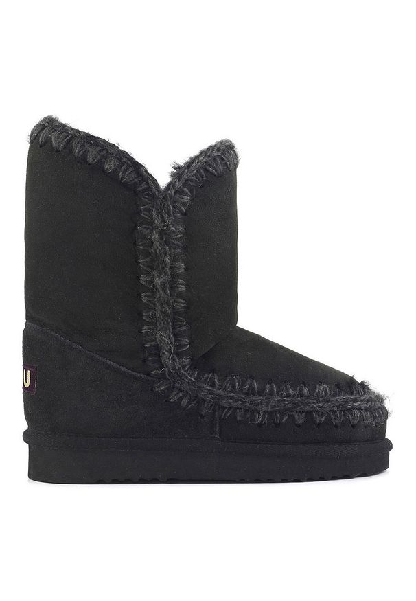 Mou - MOU ESKIMO BOOT 24 Śniegowce damskie. Wysokość cholewki: przed kolano. Kolor: czarny. Materiał: materiał, wełna, zamsz. Szerokość cholewki: normalna. Sezon: zima. Styl: elegancki, klasyczny