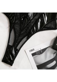 Intica - Body z połyskiem i sznurowaniem na specjalne okazje Ruba. Kolor: czarny. Materiał: tkanina, materiał #9