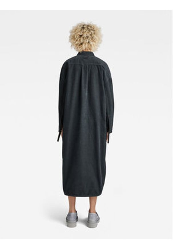 G-Star RAW - G-Star Raw Sukienka koszulowa D22160-C436-C784 Szary Relaxed Fit. Kolor: szary. Materiał: bawełna. Typ sukienki: koszulowe