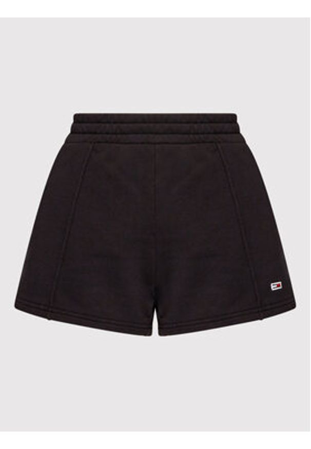 Tommy Jeans Szorty sportowe Essential DW0DW12626 Czarny Regular Fit. Kolor: czarny. Materiał: bawełna