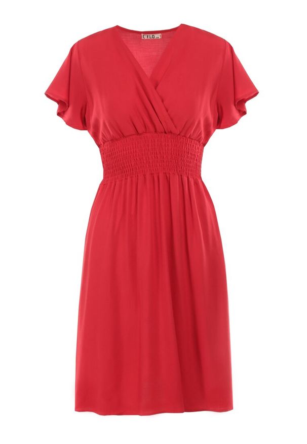 Born2be - Bordowa Sukienka z Wiskozy Saede. Okazja: na co dzień. Kolor: czerwony. Materiał: wiskoza. Wzór: gładki. Sezon: lato. Typ sukienki: kopertowe. Styl: casual. Długość: mini