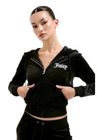 Juicy Couture - JUICY COUTURE Czarna damska bluza Robertson Caviar Hoodie, Rozmiar L. Kolor: czarny #6