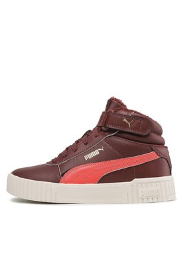 Puma Sneakersy Carina 2.0 Mid Wtr Jr 387380 02 Bordowy. Kolor: czerwony. Materiał: skóra