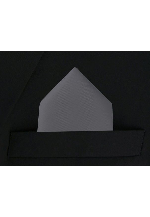 Elegancka, Jednokolorowa Poszetka - Chattier - Szary (Stalowy). Kolor: szary. Materiał: poliester