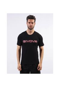 T-shirt Givova Spot bawełniany czarny 3XL. Kolor: czerwony, czarny, wielokolorowy. Materiał: bawełna