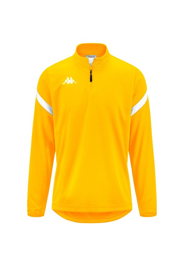 Dziecięca bluza dresowa 1/2 z zamkiem błyskawicznym Kappa Dolvole. Kolor: wielokolorowy, biały, żółty. Materiał: dresówka. Sport: piłka nożna