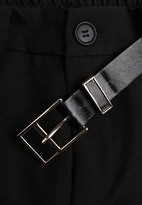 Renee - Czarne Spodnie High Waist o Fasonie Cygaretek z Paskiem ze Sprzączką Glaclea. Stan: podwyższony. Kolor: czarny. Styl: elegancki #5