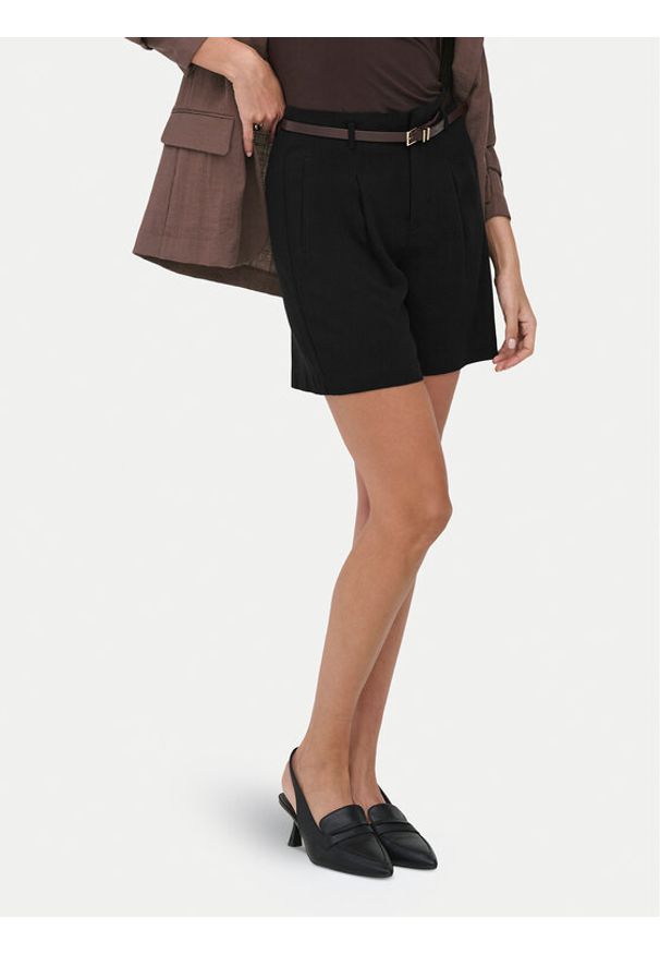 only - ONLY Szorty materiałowe Siesta 15367413 Czarny Regular Fit. Kolor: czarny. Materiał: wiskoza