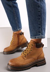 Born2be - Brązowe Traperki z Lekkim Ociepleniem Malak. Kolor: brązowy #4