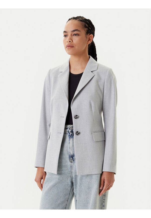 United Colors of Benetton - United Colors Of Benetton Marynarka 2R4CDW02W Szary Slim Fit. Kolor: szary. Materiał: syntetyk