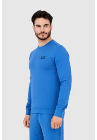 EA7 Emporio Armani - EA7 Niebieska bluza męska z czarnym logo, Rozmiar XXL. Kolor: niebieski #3