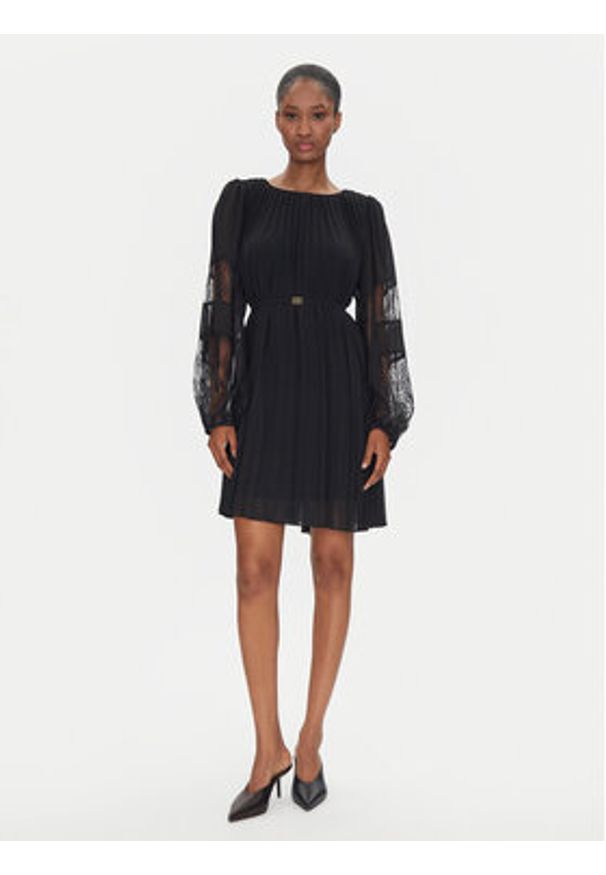 TwinSet - TWINSET Sukienka codzienna 251TP2783 Czarny Loose Fit. Okazja: na co dzień. Kolor: czarny. Materiał: syntetyk. Typ sukienki: proste. Styl: casual