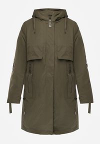 Renee - Zielona Przejściowa Kurtka Parka z Rękawami z Możliwością Podpięcia Tinarae. Okazja: na spacer. Kolor: zielony #6