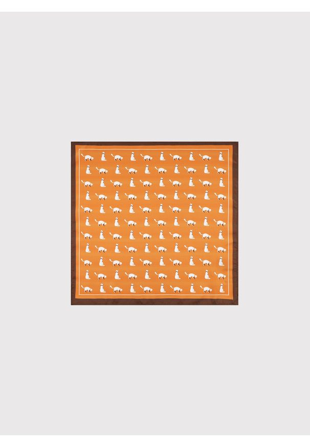 Pako Lorente - PAKO LORENTE – Pomarańczowa poszetka w kotki. Kolor: pomarańczowy. Materiał: poliester