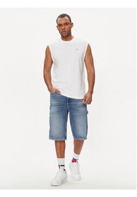 Tommy Jeans Tank top DM0DM18671 Biały Regular Fit. Kolor: biały. Materiał: bawełna