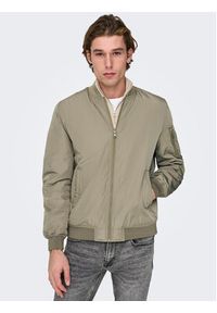 Only & Sons Kurtka bomber Joshua 22023287 Beżowy Regular Fit. Kolor: beżowy. Materiał: syntetyk #7