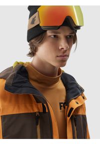 4f - Kurtka snowboardowa membrana 15000 męska - pomarańczowa. Kolor: pomarańczowy. Materiał: materiał, poliester. Sezon: zima. Sport: snowboard