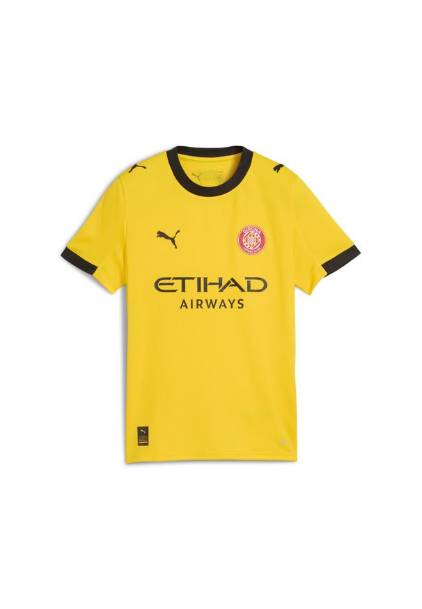 Puma - Młodzieżowa koszulka wyjazdowa Girona FC 25/26 PUMA Faster Yellow Red. Kolor: czerwony, wielokolorowy, żółty. Sport: piłka nożna