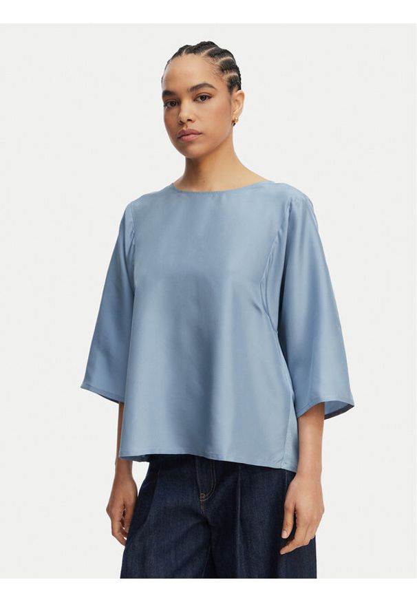 Weekend Max Mara Bluzka Fastoso 2615941032 Niebieski Relaxed Fit. Kolor: niebieski. Materiał: jedwab