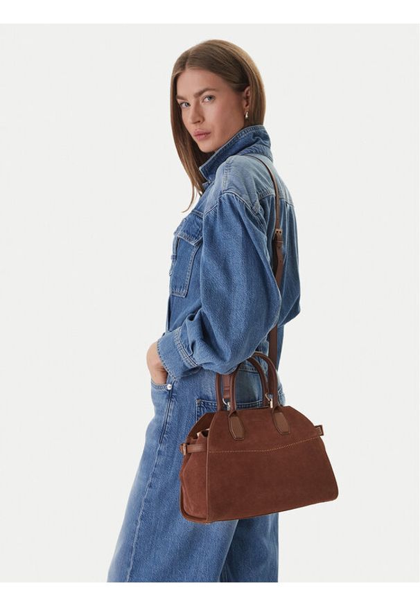 Guess Torebka HWYUSS P6236 Brązowy. Kolor: brązowy. Materiał: zamszowe, skórzane