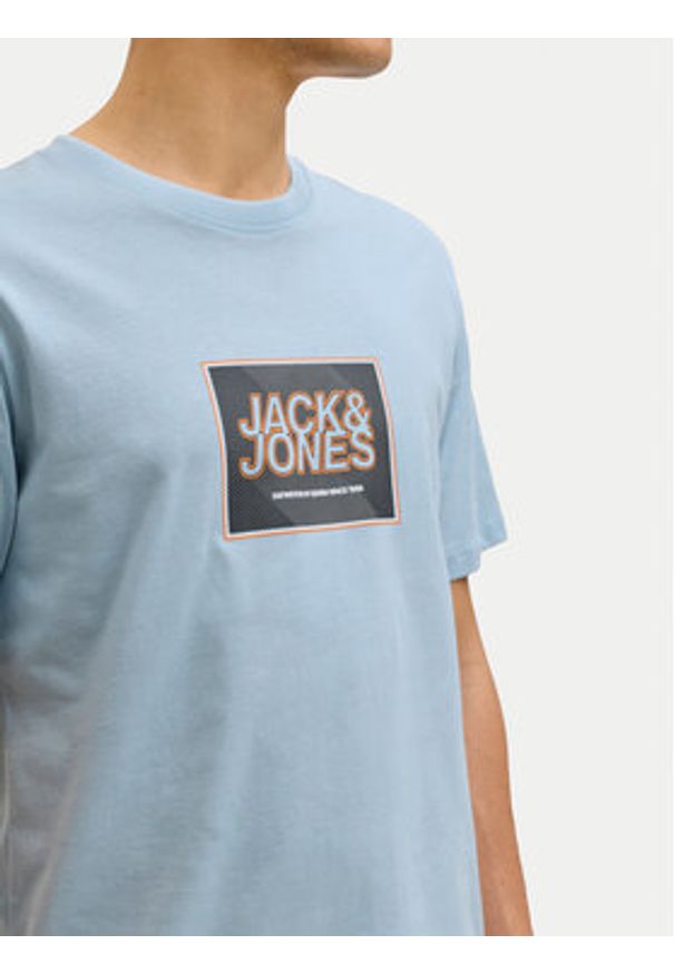 Jack & Jones T-Shirt Jjrain Tee Ss Crew Neck 12288097 Błękitny Regular Fit. Kolor: niebieski. Materiał: bawełna