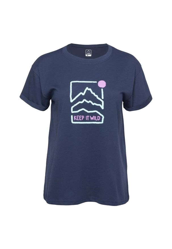 Elbrus - T-shirt Damski Z Krótkim Rękawem Selma. Kolor: niebieski. Długość rękawa: krótki rękaw. Długość: krótkie