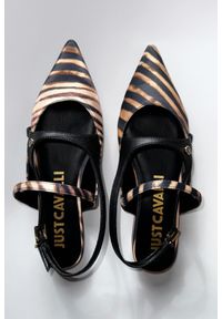 Just Cavalli - JUST CAVALLI Czarne damskie sandały Frina, Rozmiar 38. Kolor: czarny. Obcas: na obcasie. Styl: elegancki. Wysokość obcasa: niski #1