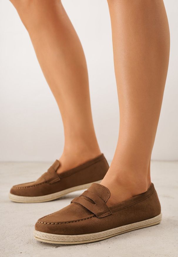 Born2be - Brązowe Mokasyny Ozdobione Plecionką Fennata. Kolor: brązowy. Wzór: aplikacja. Styl: klasyczny, boho