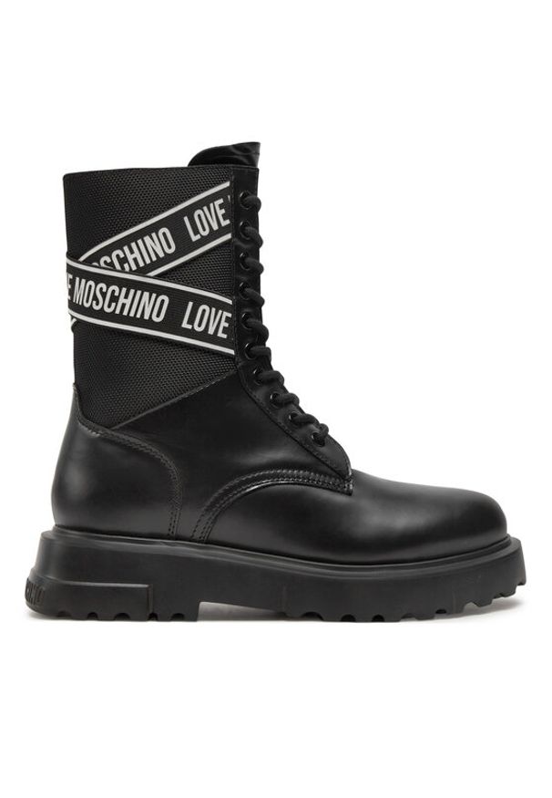 Love Moschino - LOVE MOSCHINO Trzewiki JA24094G1LIA700A Czarny. Kolor: czarny. Materiał: skóra