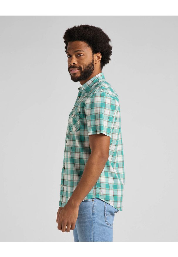Lee - LEE SS WESTERN SHIRT MĘSKA KOSZULA TEAL WASH L66OOBUB 112145388