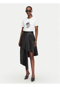 Karl Lagerfeld - KARL LAGERFELD T-Shirt Ikon Sketch Choupette A1W17128 Biały Regular Fit. Typ kołnierza: dekolt w karo. Kolor: biały. Materiał: bawełna #4