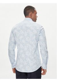 Calvin Klein Koszula Floral Print K10K112610 Błękitny Slim Fit. Kolor: niebieski. Materiał: bawełna. Wzór: nadruk #4