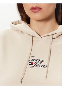 Tommy Jeans Bluza Essential Logo DW0DW15410 Beżowy Boxy Fit. Kolor: beżowy. Materiał: bawełna, syntetyk