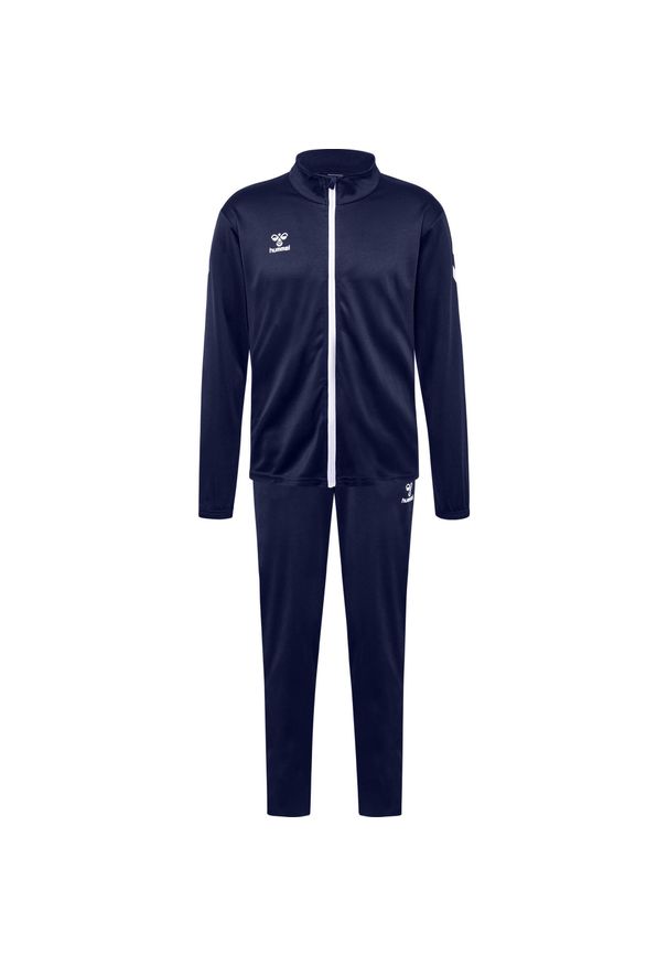 Dres Hummel Logo. Kolor: niebieski. Materiał: dresówka. Sport: piłka nożna
