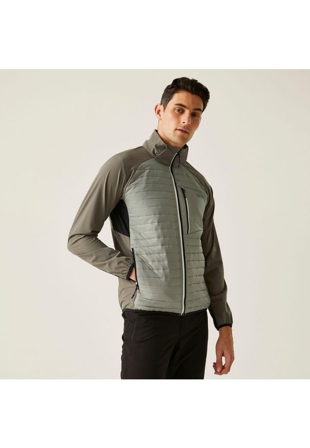 Regatta - Kurtka turystyczna hybrydowa męska Pro Hybrid. Kolor: pomarańczowy. Materiał: puch, softshell, materiał. Sport: turystyka piesza