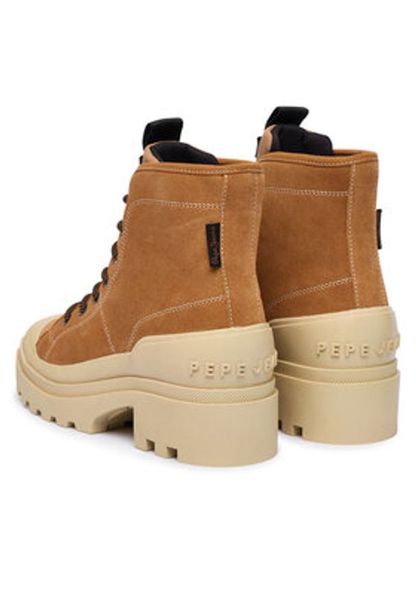 Pepe Jeans Trapery Hale Basic W PLS500006 Brązowy. Kolor: brązowy. Materiał: skóra, zamsz