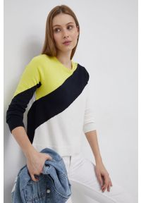 DKNY - Dkny Sweter bawełniany damski lekki. Okazja: na co dzień. Materiał: bawełna. Długość rękawa: długi rękaw. Długość: długie. Styl: casual
