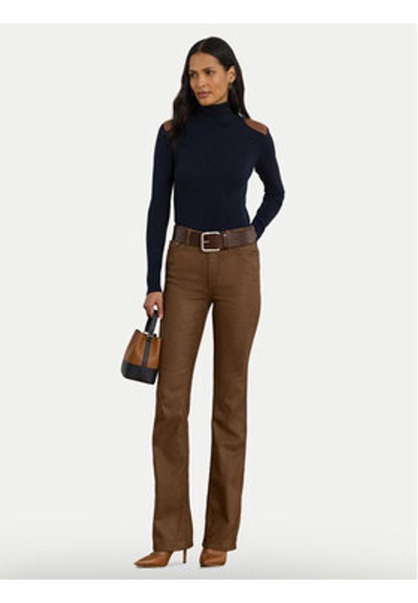 Lauren Ralph Lauren - LAUREN RALPH LAUREN Golf 200951386008 Granatowy Slim Fit. Typ kołnierza: golf. Kolor: niebieski. Materiał: bawełna