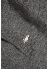 Polo Ralph Lauren Szalik wełniany kolor szary gładki. Kolor: szary. Materiał: wełna. Wzór: gładki