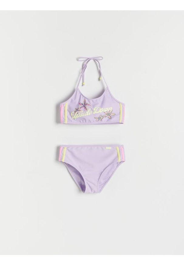 Reserved - Dwuczęściowy kostium kąpielowy Stranger Things - lawendowy. Kolor: fioletowy. Materiał: materiał
