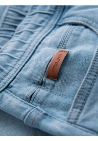 Ombre Clothing - Szorty męskie z gumką w pasie i efektem sprania – jasnoniebieskie V1 OM-SRDS-0192 - XXL. Okazja: na co dzień. Kolor: niebieski. Materiał: bawełna, materiał, skóra, elastan, denim. Sezon: lato. Styl: elegancki, casual #3