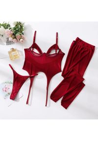 Intica - Body z prześwitującego materiału na romantyczny wieczór Rosalynne. Kolor: czerwony. Materiał: materiał #1