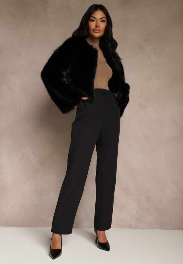 Renee - Czarne Spodnie Garniturowe VICES Straight Leg High Waist Ariesysh. Stan: podwyższony. Kolor: czarny. Styl: elegancki