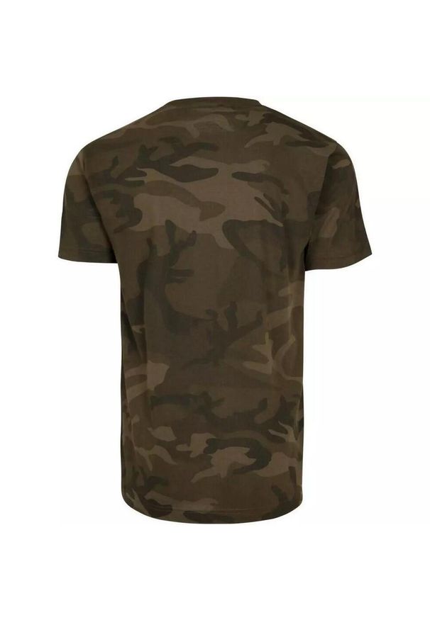 BUILD YOUR BRAND - Męska Koszulka Z Okrągłym Dekoltem Camo. Kolor: zielony