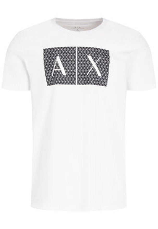 Armani Exchange T-Shirt 8NZTCK Z8H4Z 1100 Biały Slim Fit. Kolor: biały. Materiał: bawełna