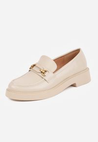 Renee - Beżowe Eleganckie Mokasyny VICES z Aplikacją i Wkładką ze Skóry Naturalnej Arinatta. Kolor: beżowy. Materiał: skóra. Wzór: aplikacja. Styl: elegancki #5